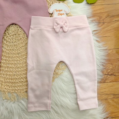 Kit 3 Calças - Lacinhos - Amarelo, Uva e Rosa